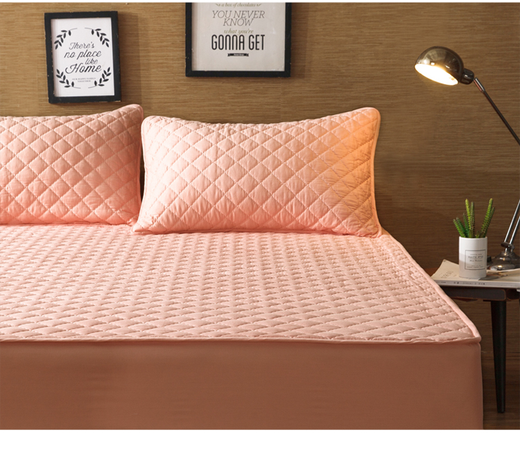 Giường cotton 笠 một mảnh 100% cotton chần Simmons bảo vệ vỏ dày chống trượt nệm trải giường có thể tháo rời 	ga giường bo chun