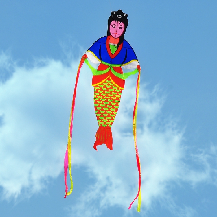 Kite wind chaser mermaid kite umbrella cloth carbon rod kite high-grade handmade