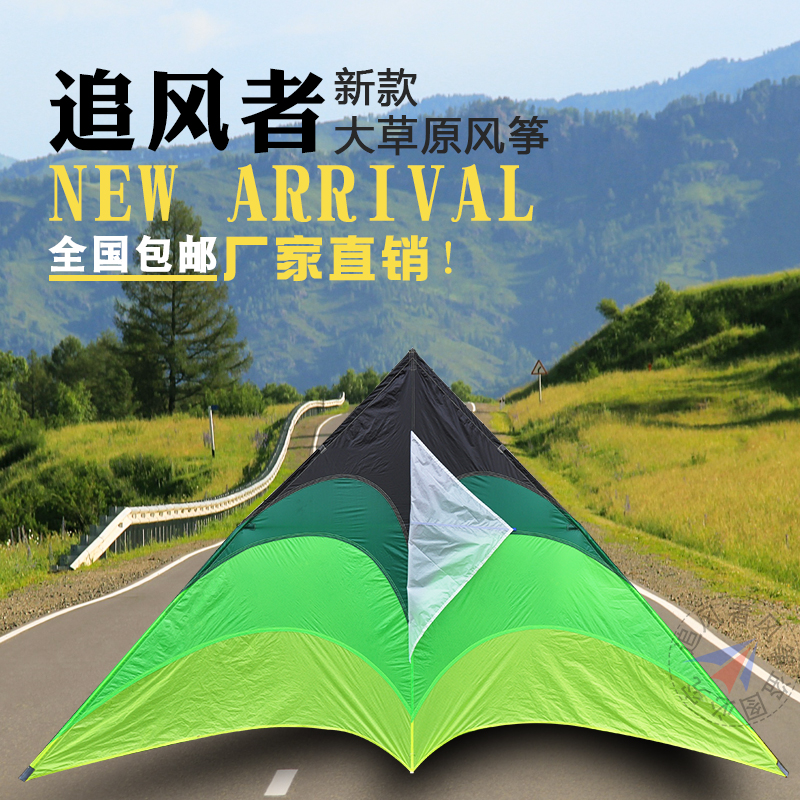 Weifang Breeze kite wind chaser 544 soft umbrella cloth colorful triangle kite Prairie colorful kite