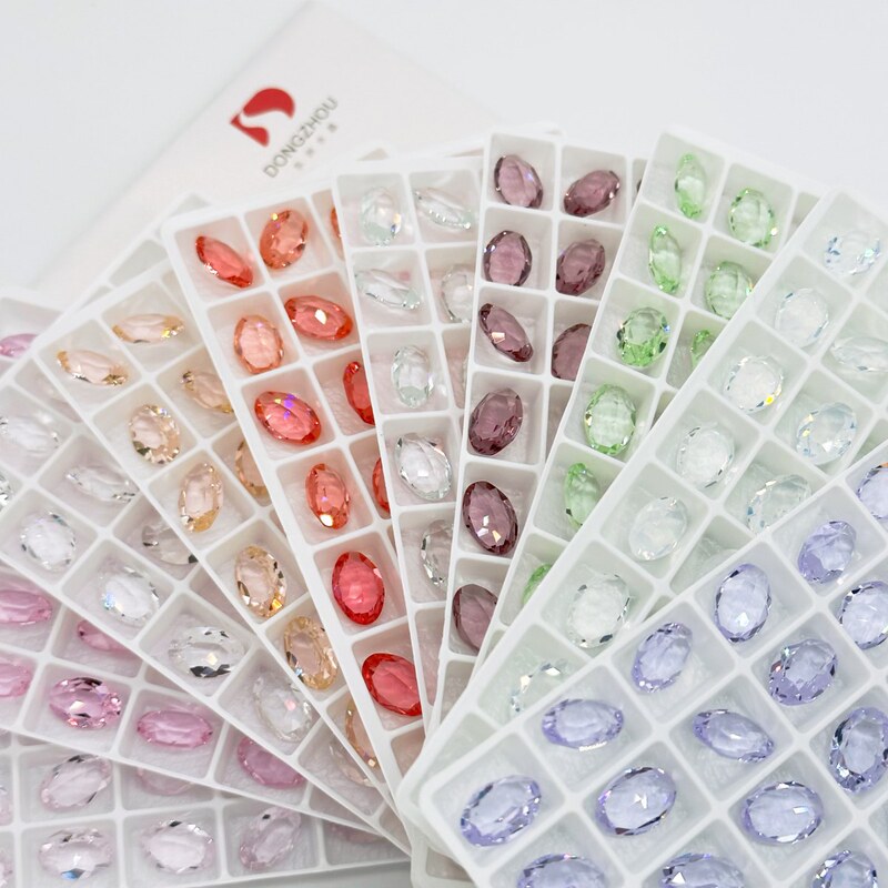 【Transparent Dongzhou Crystal 8*12 Slim Egg Shape】Spring and Summer Nail Art Accessories Super Shiny Nail Rhinestones Multi-Cut Pointed Bottom Rhinestones