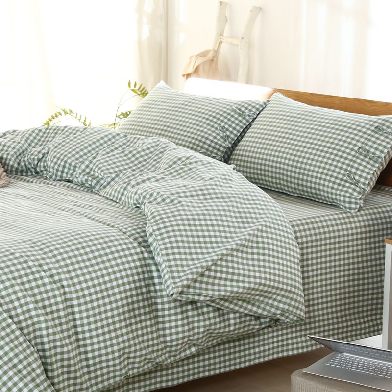 Throwing at a loss, pure cotton old coarse cloth four-piece set autumn and winter cotton bed sheet quilt cover Korean version bedding thick and wear-resistant