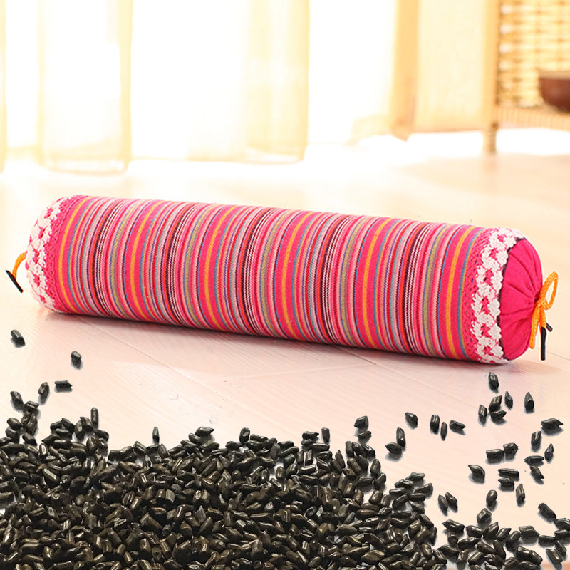 Cassia seed cervical pillow candy pillow neck pillow cylindrical pillow buckwheat leather round pillow adult cassia seed neck pillow