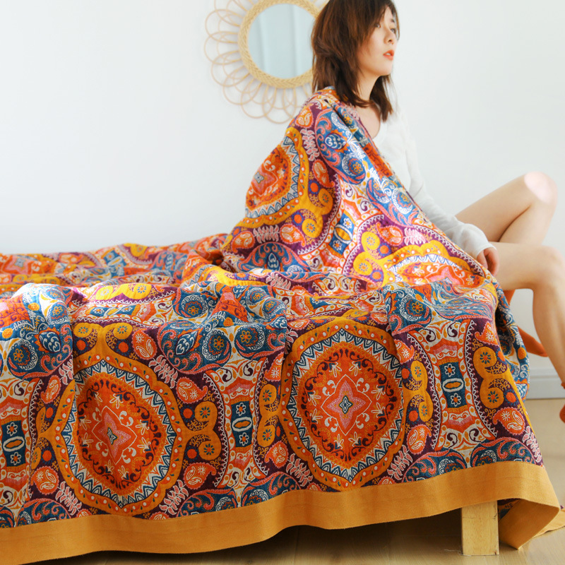 Export to Europe and America, Clearance Sale, Ethnic Style~ Pure Cotton Air-Conditioning Towel Quilt, Five-Layer Gauze, Soft Summer Cooling Quilt, Blanket for Summer Export to Europe and America, Clearance Sale, Ethnic Style~ Pure Cotton Air-Conditioning Towel Quilt, Five-Layer Gauze, Soft Summer Cooling Quilt, Blanket for Summer