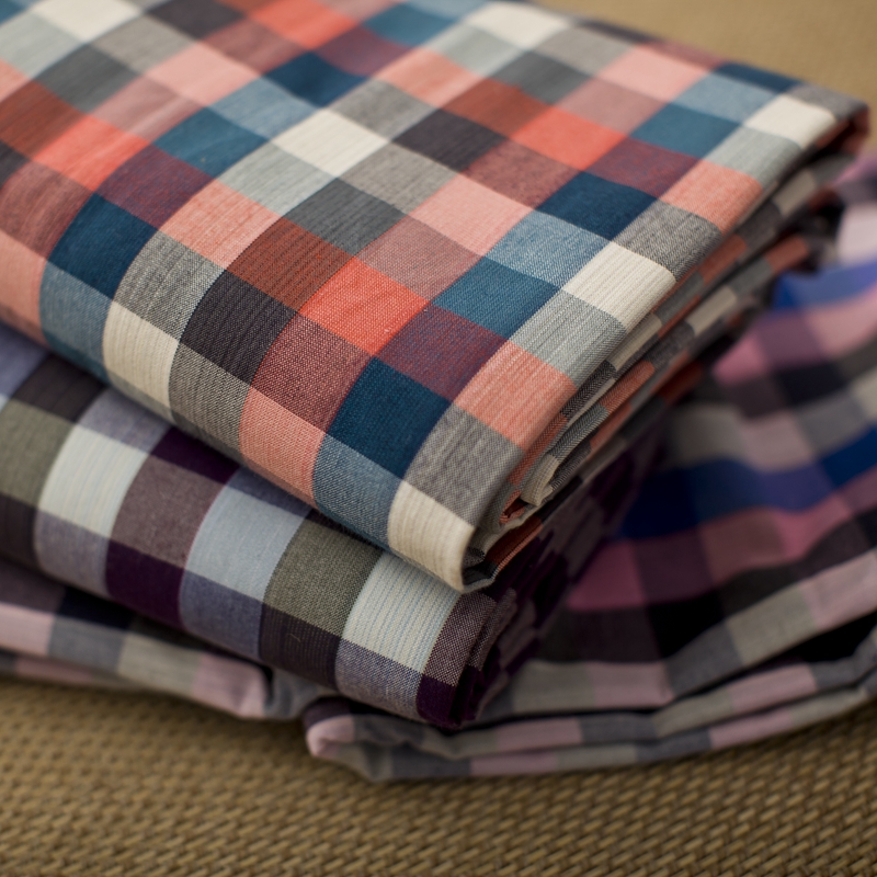 (Export Japan Yu Order) 100% Pure cotton old coarse cloth sheet Single piece thickened encrypted plaid single double summer