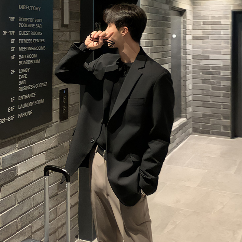 Small Suit ins Trendy Men's Jacket Spring and Autumn Light Mature Style Trendy High-End Casual Loose Street Style Single Suit Top Small Suit ins Trendy Men's Jacket Spring and Autumn Light Mature Style Trendy High-End Casual Loose Street Style Single Suit Top