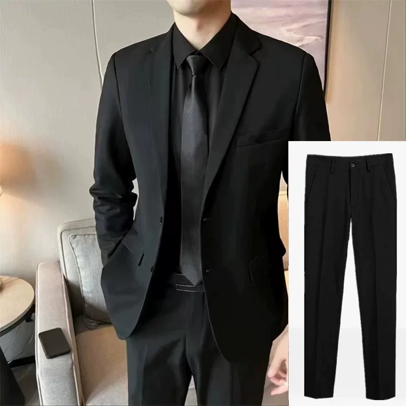 Мужской набор, классический пиджак костюма, платье, slim fit, корейский стиль