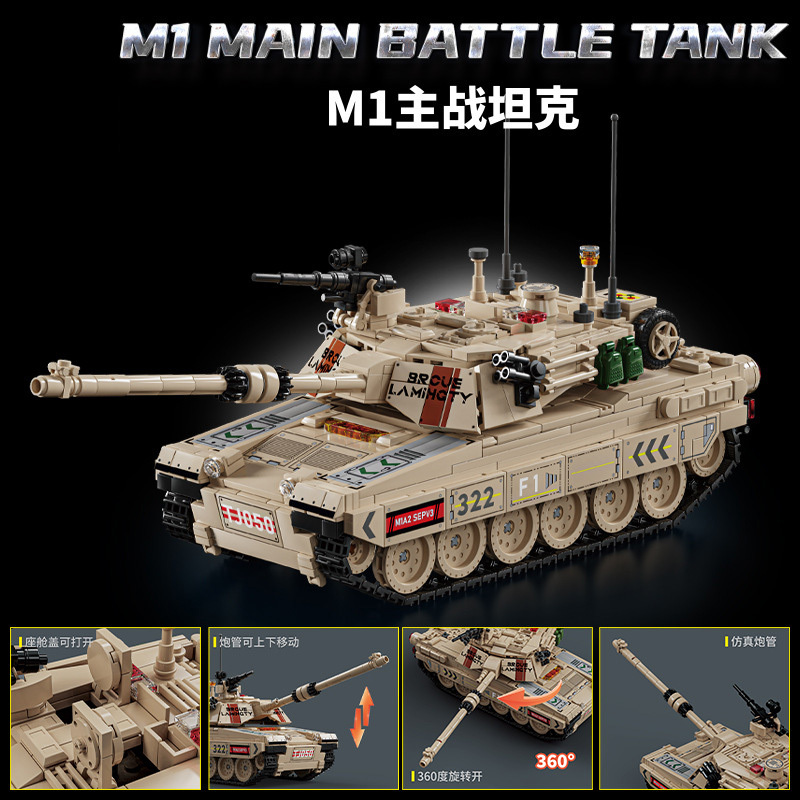 American M1A2 Abrams X Main Battle Tank Heavy M2 Bradley Infantry Fighting Vehicle Moc Building Blocks