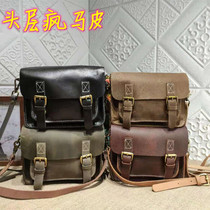 Head layer Crazy Horse Leather leather retro English style postman Cambridge bag womens bag export foreign trade counter retreat shoulder bag
