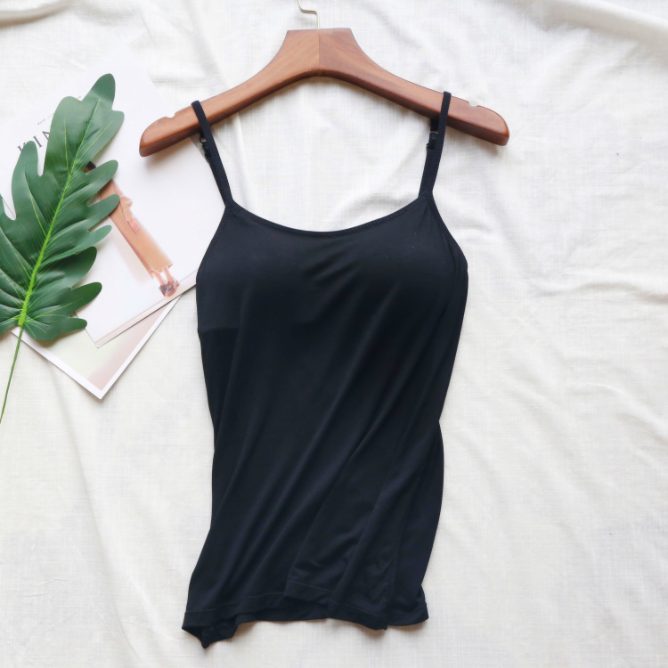 Modal vest đồ lót phụ nữ với miếng đệm ngực một mà không có vành áo ngực cup mặc yoga bên ngoài mặc đồ lót ao lot