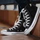 Giày nam chính hãng Converse Giày nữ Giày cao màu đen Giày đế bằng thông thường - Plimsolls