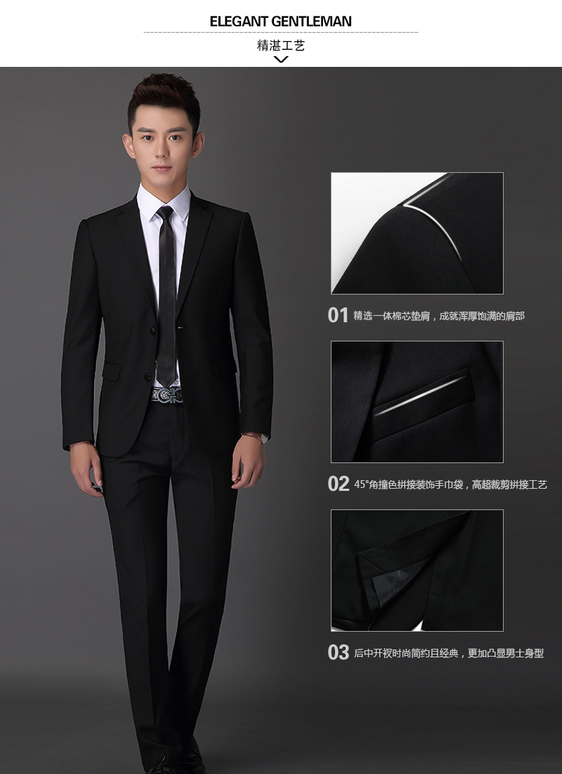 Bộ đồ vest nam mùa đông phiên bản Hàn Quốc tự trồng chuyên nghiệp với váy cưới chú rể kinh doanh bộ đồ ba mảnh bộ vest nam