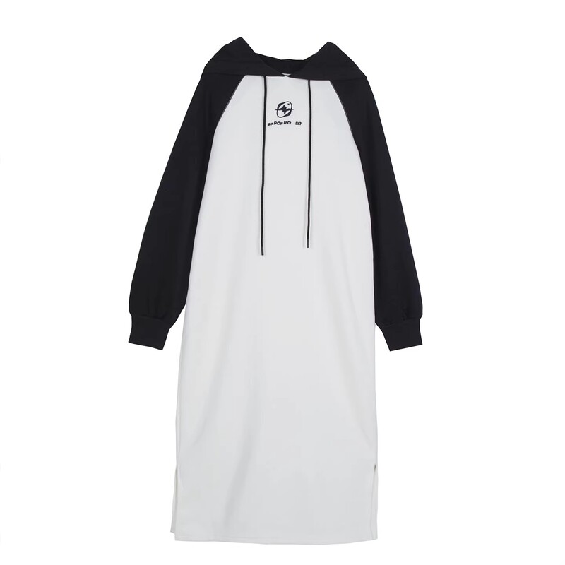 Tai Series Cut-Label Autumn/Winter Fleece-Lined Color-Block Raglan Sleeve Hooded Dress Mz4401/4411/4421 A-62