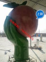 Simulation GRP Resin Big Red Apple Watermelon Fruit Model Pendulum Park Botanical Garden Imitation Bronze Sculpture Pendulum