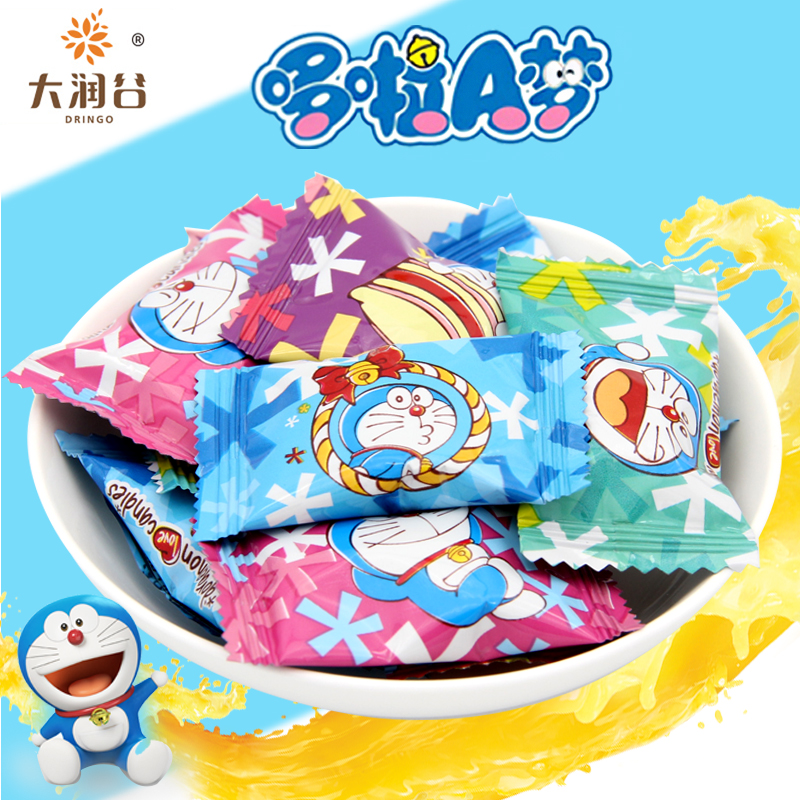 Dalu Yu Doraemon Fruit Juice QQ rubber soft candy 500g married sweet wedding sweet snack bag pack