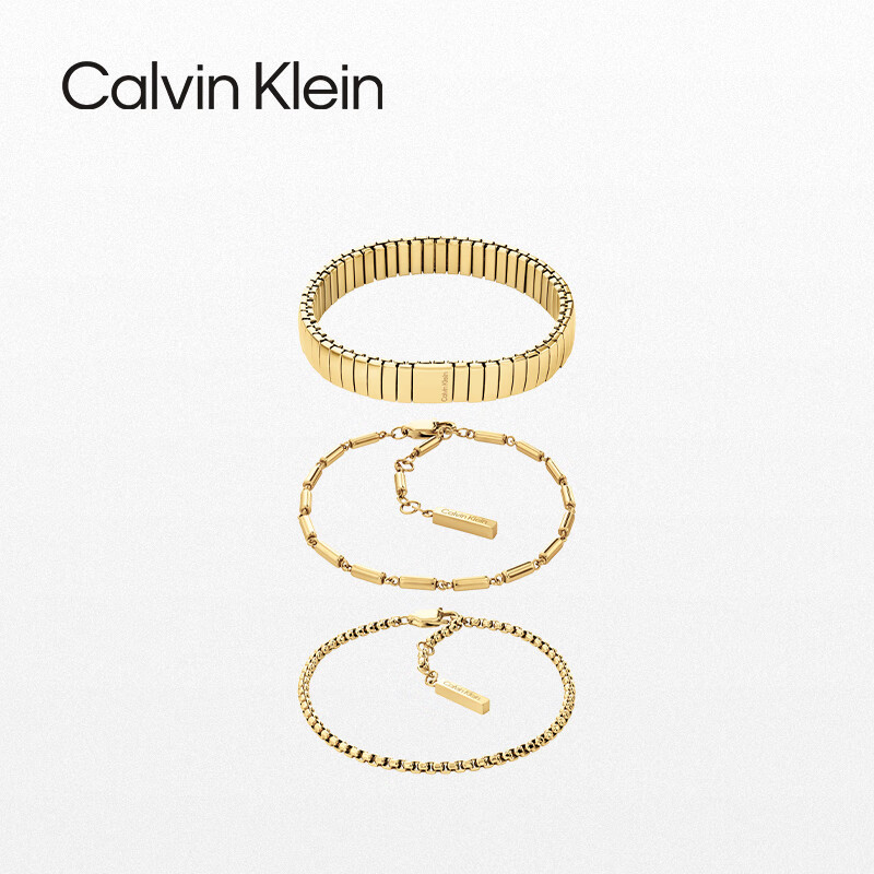 Calvin Klein Trio Series Metal Bracelet for Women Fashionable Versatile Simple Chain Hand Accessory