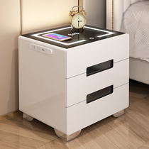 Simply modern bedside cabinet smart wireless charging tape lamp creative personality mini-collection cabinet multi-function locker