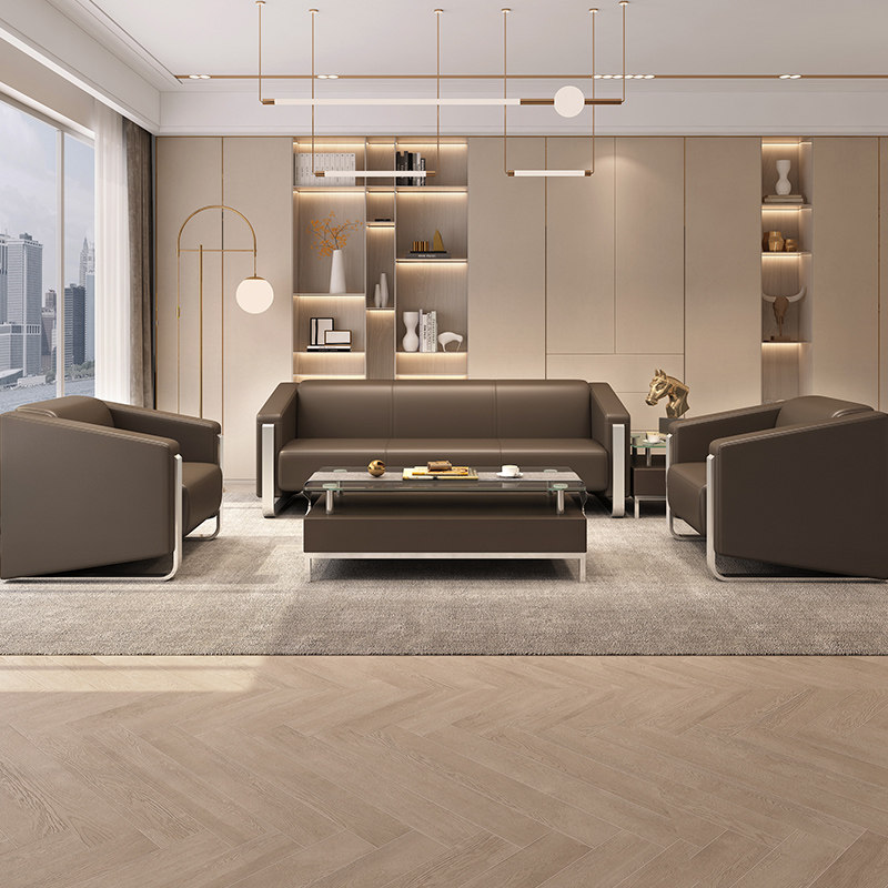Office Sofa Simple Modern Office Living Room Living Room Triple Co-bit Tea Several Combined Business Reception Sofa