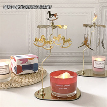 Rotating Trojan Candlestick Tray Took Horselight Aromatic Candle Aromatic Candle Roll Valentines Day Gift Retro