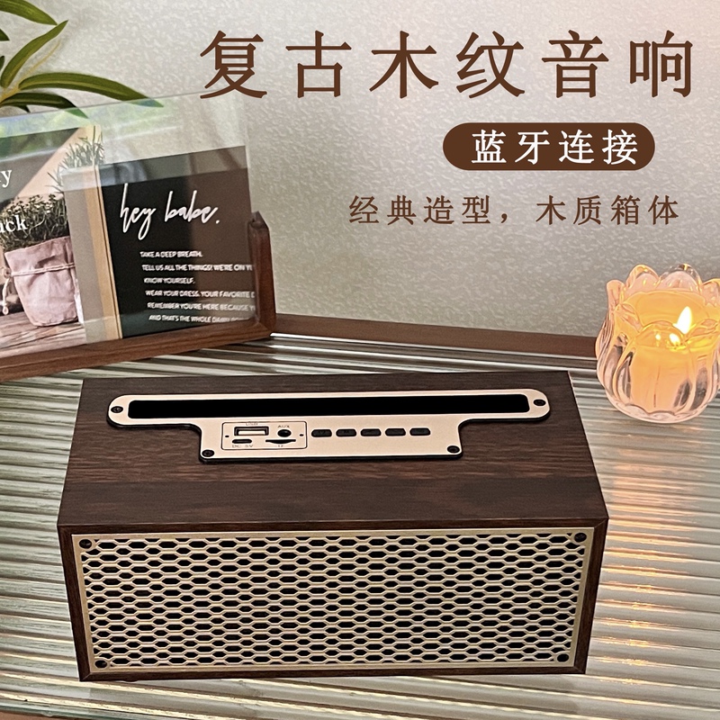 Retro Style Wooden Bluetooth Speaker, Computer Desktop Radio, Small Speaker, Birthday Gift for Boys and Girls