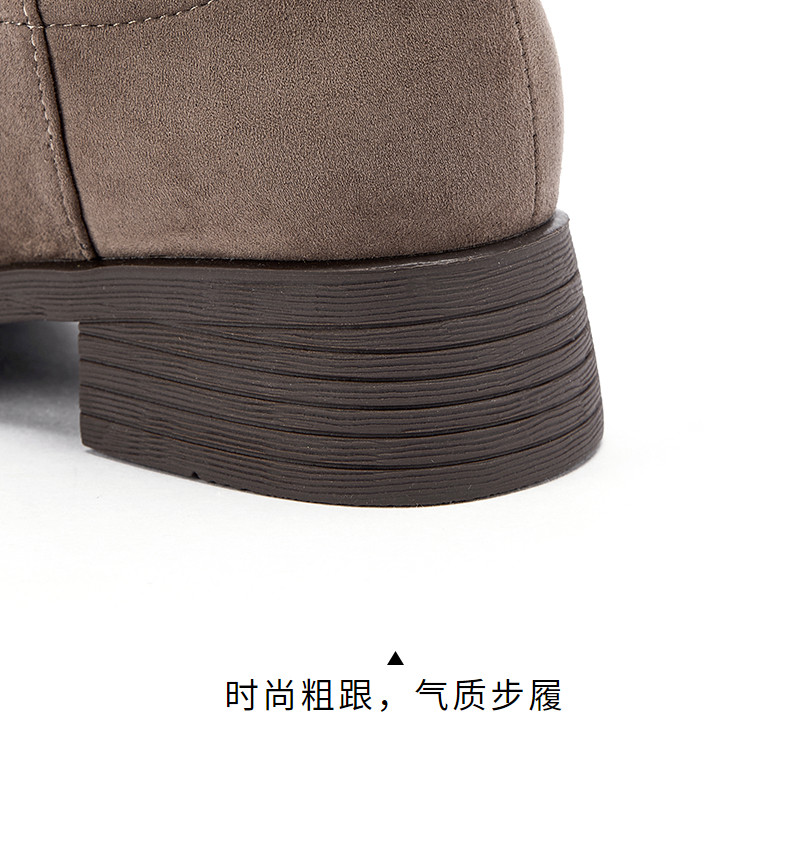 Западные Boots 热风棕色西部牛仔靴2025年冬季新款短靴堆堆靴美拉德靴子中筒靴女 Hot air