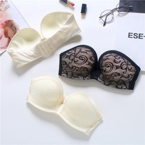 Unshoulder strap reassuring stealth chest lace without anti-slip lingerie soft steel ring ultra-thin wipe