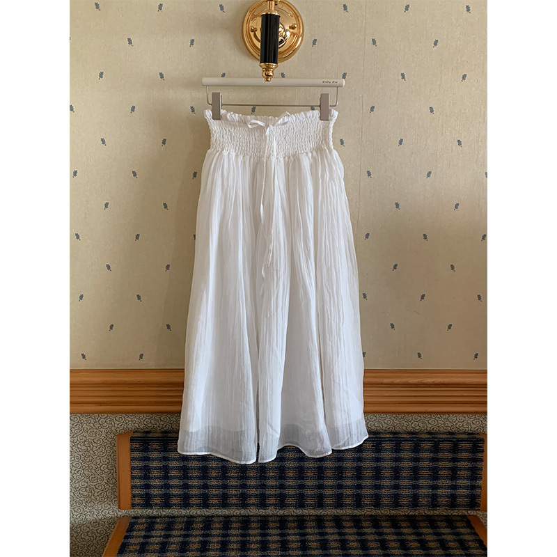 Mildlyrise Moon Yarn/Night Yarn Loose Pleated Ramie Long Skirt Breathable Flowy Flared Skirt Mildlyrise Moon Yarn/Night Yarn Loose Pleated Ramie Long Skirt Breathable Flowy Flared Skirt