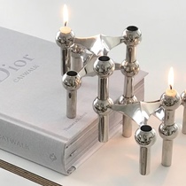Denmark EsterErik) Stoff Nagel molecular structure candle holder metal stackable decorative ornaments