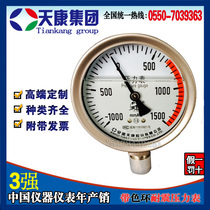 Anhui Tiankang Group Stainless Steel Pressure Gauge YN-100B Seismic Pressure Gauge Ribbon