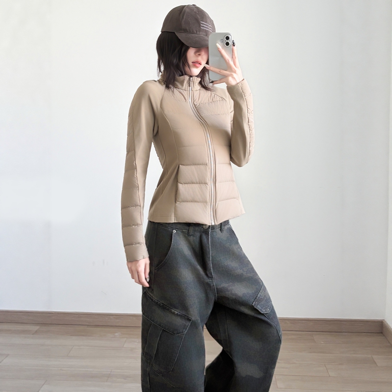 Lu's Lightweight, Slim-Fitting, Waist-Cinching Sports down Jacket with Inner Lining for Women, Suitable for Autumn and Winter Outdoor Running, Warm 90% White Duck down Coat Lu's Lightweight, Slim-Fitting, Waist-Cinching Sports down Jacket with Inner Lining for Women, Suitable for Autumn and Winter Outdoor Running, Warm 90% White Duck down Coat