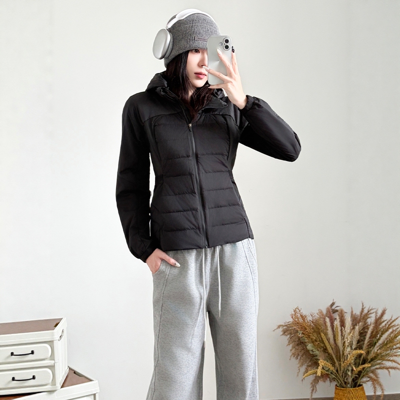 Lu Series Autumn and Winter Lightweight Warm Jacket Slim-Fit down Coat Waist-Cinching Slimming down Hooded Patchwork Sweatshirt Jacket for Women Lu Series Autumn and Winter Lightweight Warm Jacket Slim-Fit down Coat Waist-Cinching Slimming down Hooded Patchwork Sweatshirt Jacket for Women