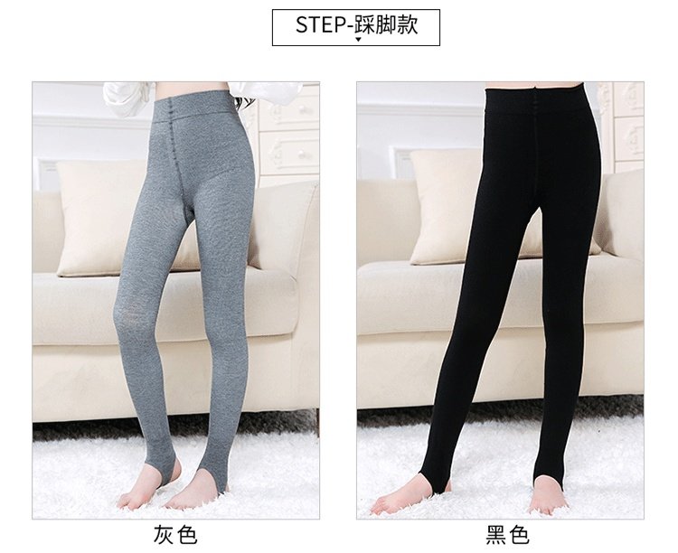 Mùa xuân và mùa thu Cô gái mùa đông Quần xà cạp trẻ em Bước chân cộng với Cô gái nhung trắng Vớ nhảy múa dày đồ trẻ em