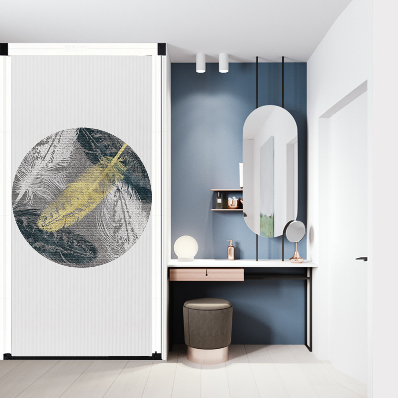 Mixiao wardrobe folded door cloakroom with a broken door telescopic indoor mobile door push-and-pull invisible door living room kitchen door New