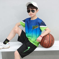 Boys summer suit basketball suit 2024 new boy summer dress sports fast dry ball clothing children dress tide