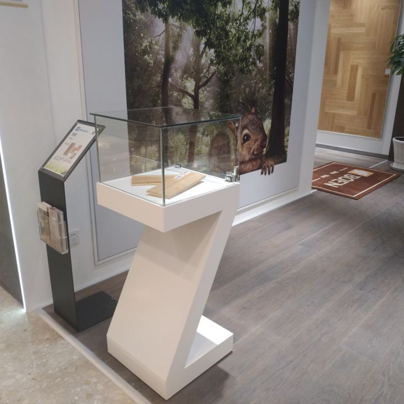 Exhibition Display Cabinet Jewelry Cabinet Glass Cabinet Booth Middle Island Taiwan Special-shaped Display Stand Art Paint Product Showcase