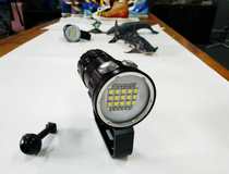 12000 lumen diving flashlight 27 lights diving fill light white light red light blue light photography lighting flashlight