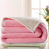 Winter double-layer thickened belly blanket single double coral fleece quilt quilt pregnant woman antistatic nap leisure blanket