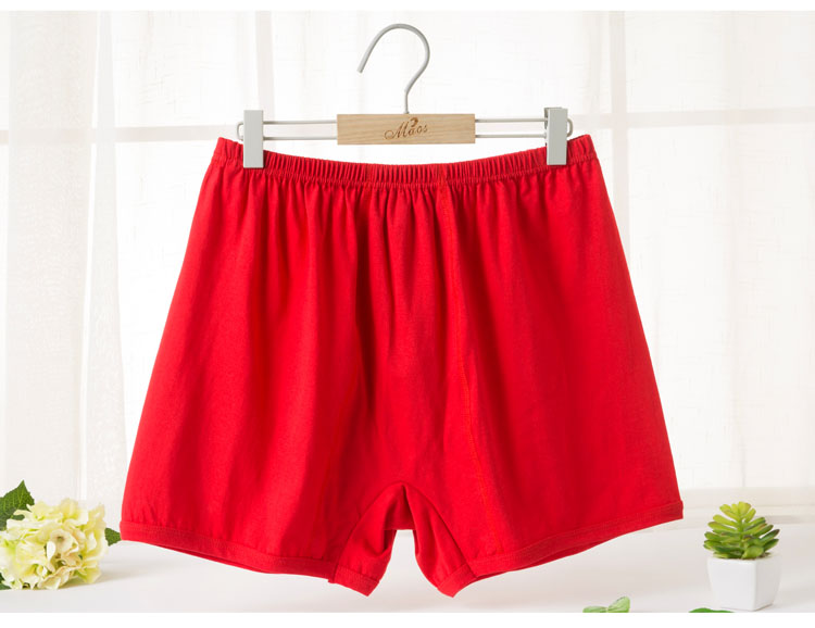 Năm sinh nam quần boxer lớn màu đỏ kích thước lớn eo cao quần lót lớn tuổi trung niên ông già quần short cotton màu đỏ quan lot nu dang dui
