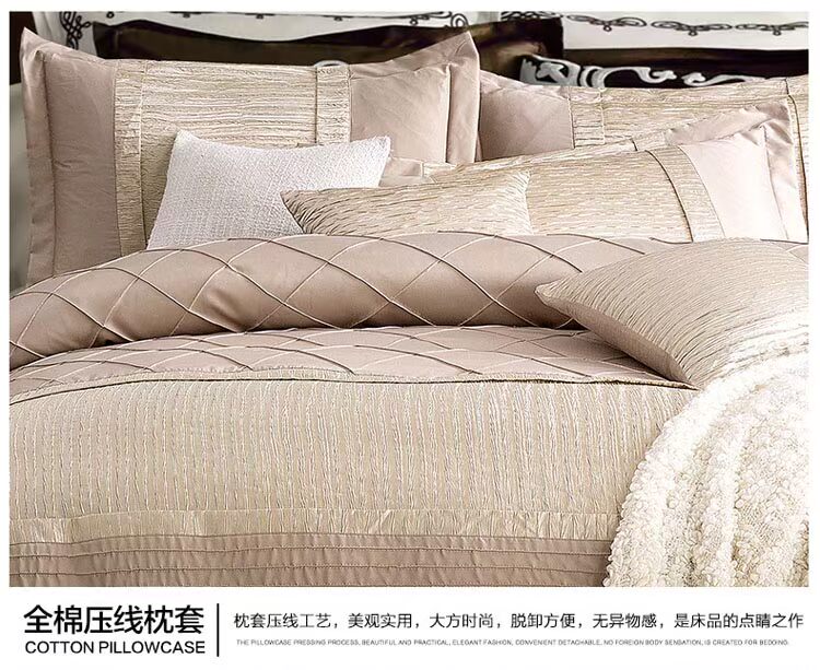 Mỹ ánh sáng sang trọng khách sạn bốn mảnh cotton châu Âu vải lanh chăn chăn trải giường đám cưới phương Tây sáu mảnh - Bộ đồ giường bốn mảnh bộ ga giường everon