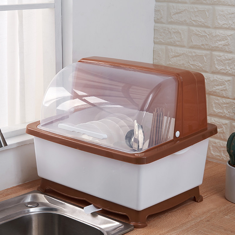 Large household with lid drain bowl chopsticks rack kitchen tray cupboard automatic drain bowl chopsticks storage box rack