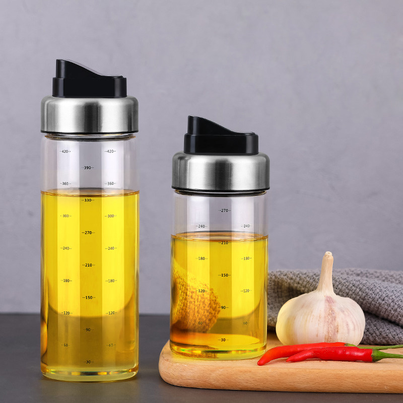 Home Glass Oil Bottle Anti Spill Pot Large Oil Tank Seasonings Soy Sauce Bottle Oil Vinegar Jar Sesame Oil Small Bottle Kitchen Accessories