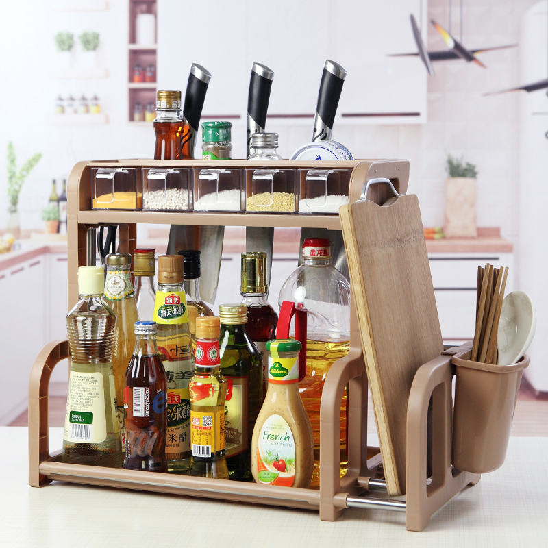 Kitchen Shelve Seasoned seasoning Supplies appliance Contained Floor Corner Shelve Chopping Board KNIFE HOLDER DOUBLE SHELF