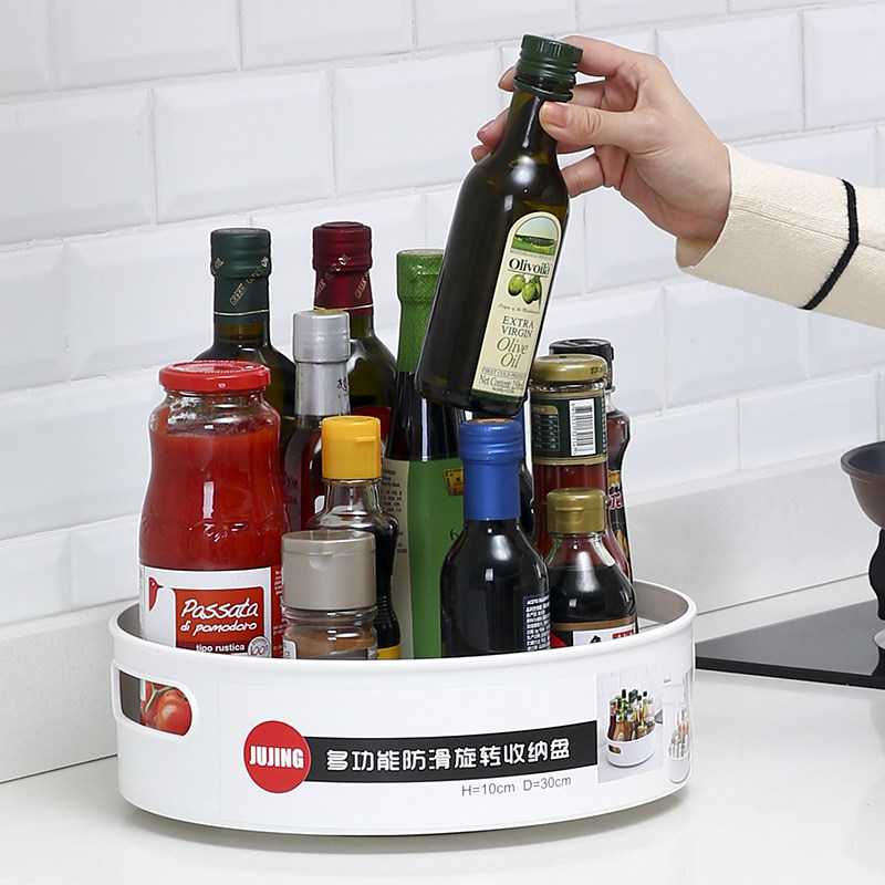 Home Multi-functional rotary shelve Kitchen Conditioning Rack Seasonings Bottle Containing Box Seasonings Shelf Plastic