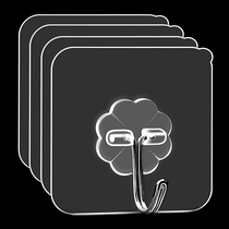 Transparent non-scarred hook non-perforated kitchen tile glass strong load-bearing metal pvc hook 10 hook rack