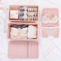 Lingerie storage box socks storage box Drawer Wardrobe finishing box with cover overlay clothes storage box