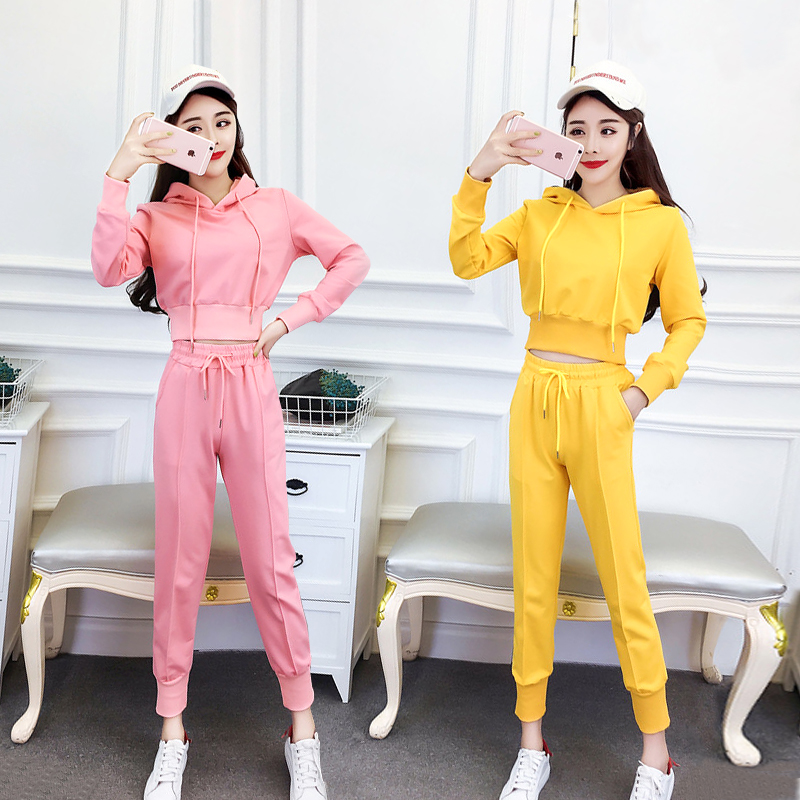 Casual sports suit female autumn small man with 155 high-ocean style fashion fried street goddess fan two-piece suit