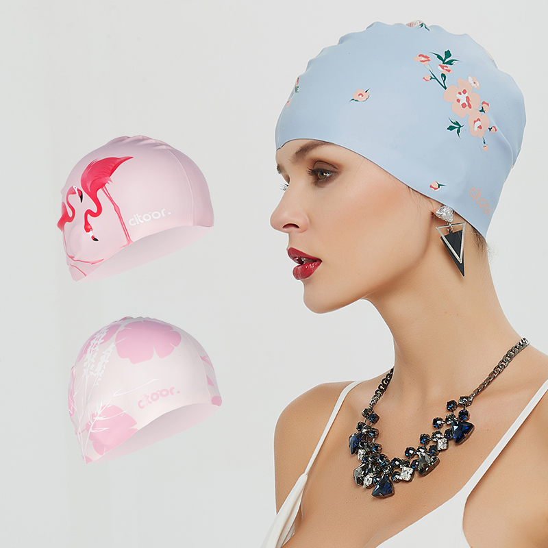Hilt Cittoor swimming hat woman steps up silica gel long hair waterproof high-play telescopic protective ear comfort without stranglehead
