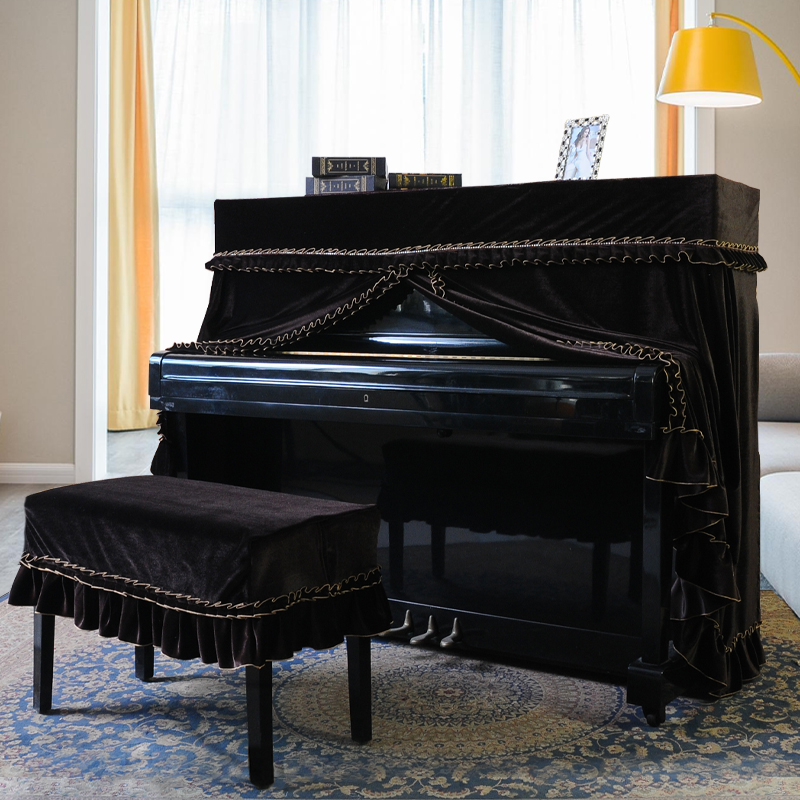 Piano cover piano full cover thickened Korean velvet piano cover high-grade fabric European light luxury dust cover simple