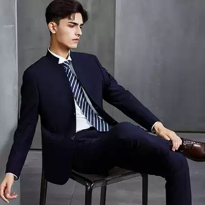 Shanshan collar suit men's suit Chinese style wedding suit dress set slim formal dress