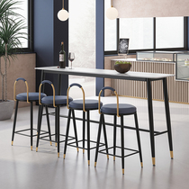 Nordic light luxury bar table and chair Home wall high foot table Simple modern bar table Milk tea shop managers table
