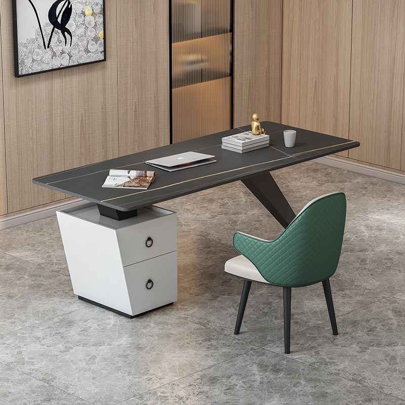 Light luxury boss desk president desk Nordic rock slab desk chair combination simple modern desk computer desk workbench